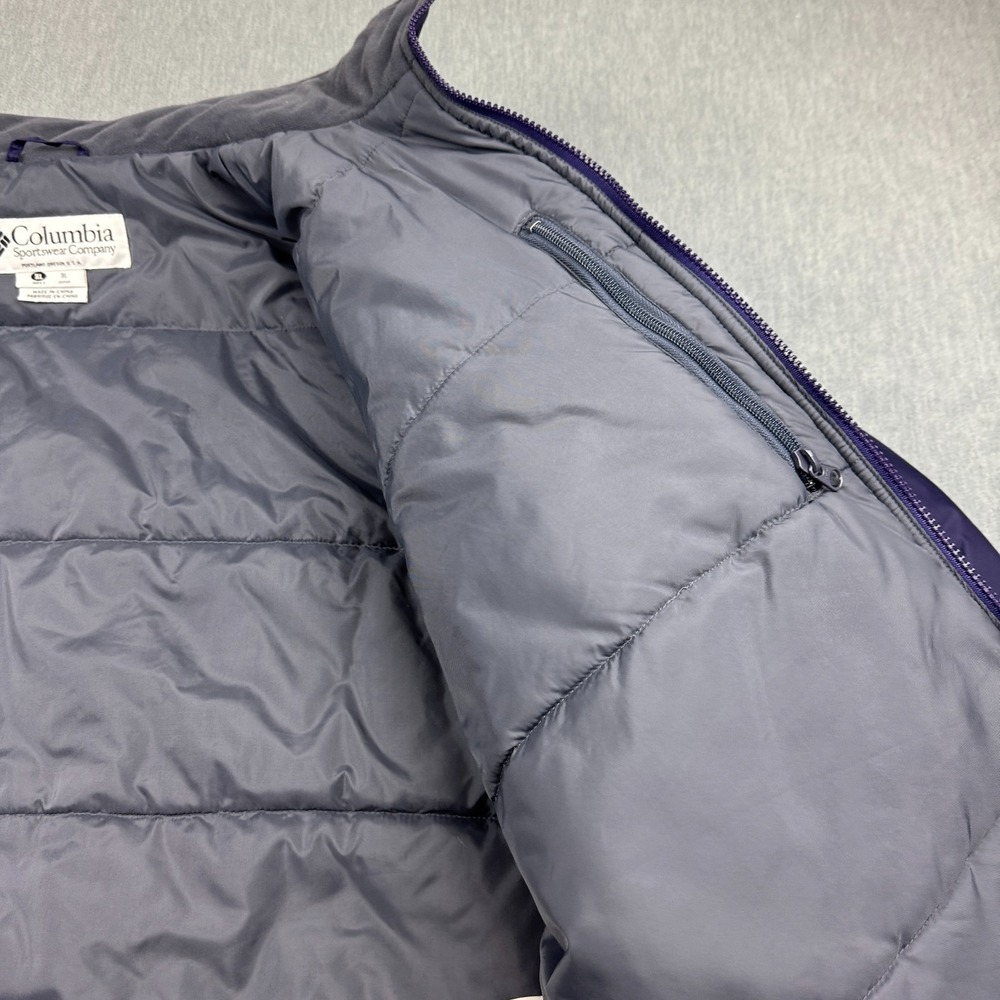 Columbia Jacket Mens‎ XL Purple Full Zip Bomber Outdoor Hiking Puffer Mock Neck - Picture 8 of 14
